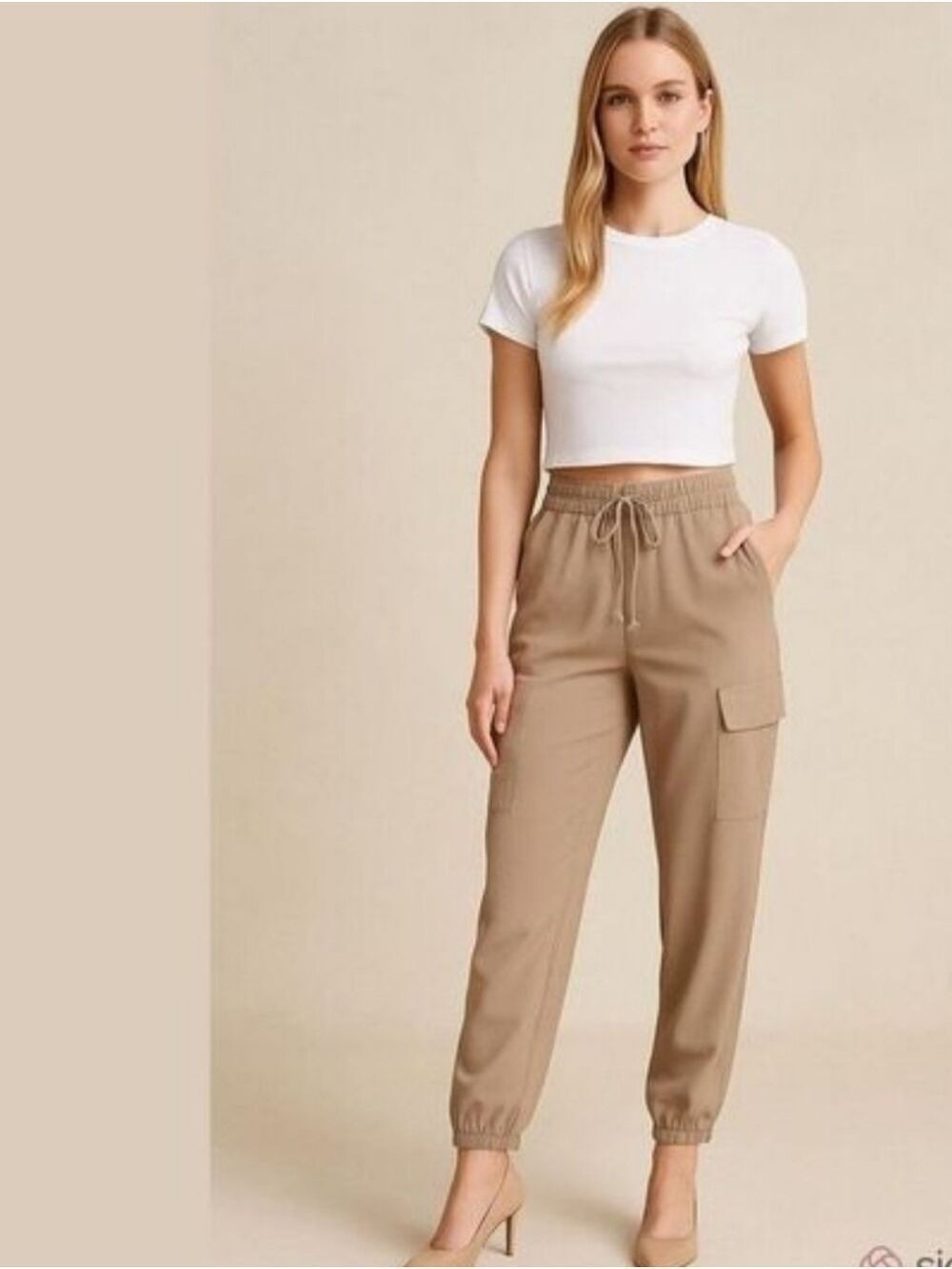 MAX STUDIO HIGH WAISTED CARGO DRESS JOGGERS SIZE SMALL - NWT RETAIL $128